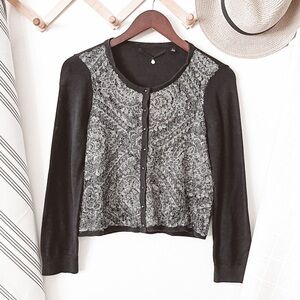 Anthropologie Knitted & Knotted Sequin Cardigan